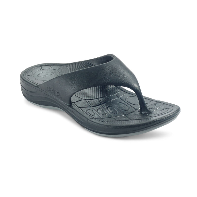 Aetrex Mens Maui Orthotic Flips Sandals Black - M8vHLoAbN